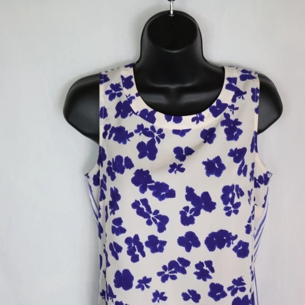 CABI Floral Striped Blouse Style 5357 - Picture 3 of 16
